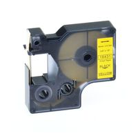 KCMYTONER 3/8" x 18ft 18431 Vinyl Label Tape Compatible for DYMO Rhino 1000 3000 4200 5000 5200 6000 LabelWriter 450 Duo ILP 219 3M PL150 PL200 PL300 Label Makers (Black on Yellow, 1 Pack)