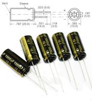 5x Panasonic FM 1000uF 16v Low-ESR Aluminum Electrolytic Capacitors - Leaded, 5000 hours @ 105C, 20% Tolerance, 10x20mm,