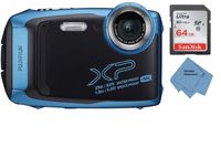 Fujifilm FinePix XP140 Waterproof Digital Camera w/64GB SD Card - Sky Blue
