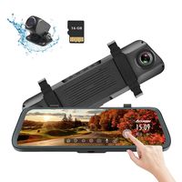 Acumen Mirror Dash Cam Digital Rear View Mirror 10'' Touch Screen, Dual Lens 1080P Full HD Cameras ADAS Motion Detection Parking Mode G-Sensor Loop-Recording Night Vision with 16GB SD Card (R1080P)