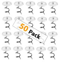 Bed N' Basics Upholstery Twisty Pins with Clear Heads - 50 Pack - Holds Bedskirts, Slip Covers, Drapes and Other Fabric and Materials Securely in Place - for Sewing and Home Decor