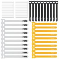 FISTE Reusable Fastening Cable Ties 30pcs Wire Organizer Cord Cable Management Heavy Duty 0.5x6 Inch - Black,White,Yellow