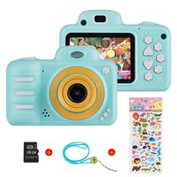 Themoemoe Kids Camera, Camera for Kids Video Cameras Kids Digital Camera 8MP 1080P HD Toys for 3-10 Year Old Girl with 16GB TF Card (Blue)