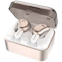 AMORNO Wireless Earbuds 5.0 Bluetooth Headphones in-Ear Built-in Mic Ture Wireless Ear Buds Deep Bass Stereo Headsets Sweatproof Noise Cancelling Earphones with Charging Case for Sports(Gold)