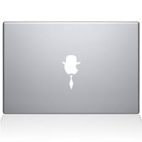 The Decal Guru Top Hat and Tie MacBook Decal Vinyl Sticker - 15" MacBook Pro (2016 & Newer) - White (1198-MAC-15X-W)