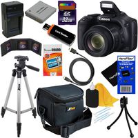 Canon Powershot SX530 HS 16.0 MP Digital Camera with 50x Zoom, Wi-Fi & 1080p Full HD Video + NB-6L Battery & AC/DC Charger + 10pc Bundle 32GB Deluxe Accessory Kit w/HeroFiber Gentle Cleaning Cloth