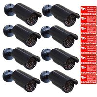 VideoSecu 8 x Fake Dummy Bullet Security Cameras Simulated Infrared LEDs with Blinking Light Home CCTV Surveillance CNH