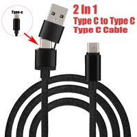 Chezaa Micro USB Cable, 2 in 1 Type C to Type C USB Data Sync Charger Cable Cord Lead for MacBook Air & Pro (Black)