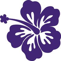 hBARSCI Hawaiian Flower - 5 Inches - for Cars, Trucks, Windows, Laptops, Tablets, Outdoor-Grade 2.5mil Thick Vinyl - Purple