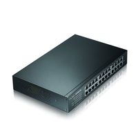 Zyxel 24 Port Gigabit Switch, Easy Smart Managed, Compact Rackmount, Fanless (GS1900-24E)