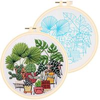 APIPI Cross Stitch Stamped Embroidery Kit- Art Craft Handy Sewing Pack for DIY Beginner Counted Starter-Including Color Pattern Embroidery Cloth,Embroidery Hoop,Color Threads,Tools