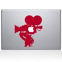 The Decal Guru 0063-MAC-11A-DR Film Camera Vinyl Sticker, 11" Macbook Air, Red