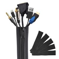 Intey Cable Management Sleeve | DIY Flexible Adjustable Cable Organizer with Zipper| Keep Your Home Really Neat |19 - 20 inch 5 piece