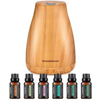 InnoGear Upgraded 150ml Aromatherapy Diffuser with 6 Bottles 100% Pure Essential Oils, Gift Set Aroma Cool Mist Humidifier with 7 Color LED Lights Changing for Home Office Bedroom Room