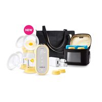 Medela Freestyle Flex Breast Pump, Closed System Quiet Handheld Portable Double Electric Breastpump, Mobile Connected Smart Pump with Touch Screen LED Display and USB Rechargeable Battery