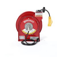 Reelcraft L 4545 123 9 Heavy Duty Power Cord Reel, 12 AWG/3 Conductors x 45', 15 AMP, Tri-tap Outlet, Cord Included
