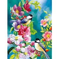 Diamond Painting Cross Stitch -Onefa DIY Kits Home by Number Full Round Crystal 5D Full Square Drill Embroidery Animal Paintings Rhinestone PastedFlower Cross Stitch (D)