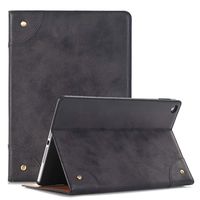 Case for iPad Air 3 (2019 Model), elecfan Vintage Book Style Folio Case Stand with Card Slots PU Leather Flip Case Magnetic Smart Protective Case for 2019 Release iPad Air 3rd Gen 10.5 inch, Black