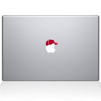 The Decal Guru 2051-MAC-13A-DR Apple Hat Ballcap Decal Vinyl Sticker, Red, 13" MacBook Air