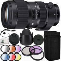 Sigma 50-100mm f/1.8 DC HSM Art Lens for Nikon F 15PC Accessory Kit. Includes 3PC Filter Kit (UV-CPL-FLD) + 6 Piece Graduated Filter Set (Red, Yellow, Blue, Orange, Grey, Purple) + More