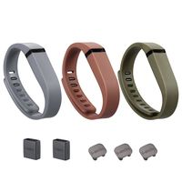 i-smile 3PCS Replacement Bands with Metal Clasps for Fitbit Flex / Wireless Activity Bracelet Sport Wristband / Fitbit Flex Bracelet Sport Arm Band (No tracker, Replacement Bands Only) & Silicon Fastener Ring For Free (Coffee&Grey&Army Green, Small)