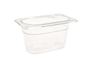 Rubbermaid Commercial Products Cold Food Insert Pan for Restaurants/Kitchens/Cafeterias, 1/9 Size, 4 Inches Deep, Clear (FG101P00CLR)