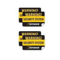 Defender SP100-ST 4 Pack of Window Warning Stickers with UV Fade Protection (Black)