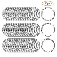 Book Ring, 1 Inch Loose Leaf Book Rings Binder Ring, Set of 120 Pack (Silver)
