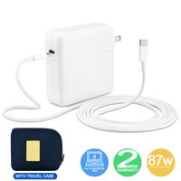 87W USE-C Power Adapter Charger for MacBook Pro 15 inch with 6.5Ft USB-C to USB-C Charge Cable & a Travel Carrying Pouch