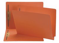 Smead End Tab Fastener File Folder, Shelf-Master Reinforced Straight-Cut Tab, 2 Fasteners, Letter Size, Orange, 50 Per Box (25640)