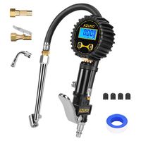 AZUNO Digital Tire Inflator with Pressure Gauge, 0.1 Resolution Tire Gauge, Heavy Duty Air Compressor Accessories 7pcs Great Gifts for Auto Mechanic
