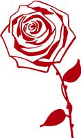 hBARSCI 3D Rose Vinyl Decal - 5 Inches - for Cars, Trucks, Windows, Laptops, Tablets, Outdoor-Grade 2.5mil Thick Vinyl - Red