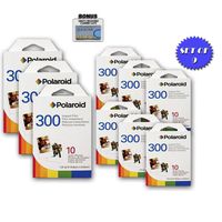 9 Pack Of Polaroid PIF-300 Instant Film for 300 Series Cameras + DBROTH Fiber Cloth