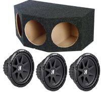 Kicker 43C124 12 Inch 900 Watt Car Subs + Triple Sealed Car Enclosure Box