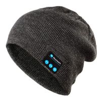 Men's Bluetooth Beanie Hat Cap Teen Boys Bluetooth Wireless Warm Beanie Hat Handsfree Music Cap Headphone Headset Christmas Gift Hands Free Talking for Women Men (Dark Gray)