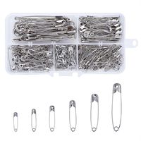 Kissitty 1 Box 6-Size 22mm 28mm 32mm 38mm 45mm 55mm Safety Pins Sets Pack of 220-Count for Home Office Use Art Craft Sewing Jewelry Making