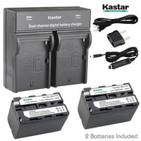 Kastar Dual Smart Fast Charger & 2 x Battery for Sony NP-F770 NP-F750 and CCD-RV100 CCD-RV200 CCD-SC9 CCD-TR1 CCD-TR940 CCD-TR917 Camera CN-126 CN-160 CN-216 CN-304 YN 300 VL600 LED Video Light
