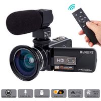 HAOHUNT Camcorder Digital Video Camera HD 1080P 30fps 3.0 INCH Touch Screen 24MP Camcorder with Microphone and Wide Angle Lens Vlogging Camera with Remote Control Infrared Night Vision Recorder