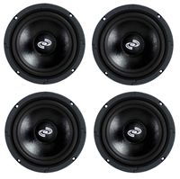 4) Pyle Pro 8 Inch 360 Watt 8-Ohm Black Driver Mid Range Audio Speakers | PDMR8