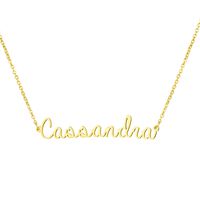 Awegift Personalized Name Necklace 18K Gold Plated New Mom Bridesmaid Gift Jewelry for Cassandra