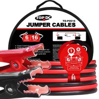 TOPDC Jumper Cables 6 Gauge 16 Feet Heavy Duty Booster Cables with Carry Bag (6AWG x 16Ft)