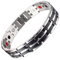Mens Magnetic Bracelet for Arthritis Pain Relief All Sizes Balance Energy Negative Ion Bracelet Premium 4 in 1 Stainless Steel Health Bracelet-AR4 (8.85 in)