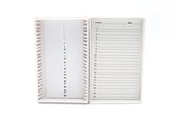 Heathrow Scientific HD15989R White Foam Lined 25 Place Microscope Slide Box, 5.5" Length x 3.5" Width x 1.24" Height