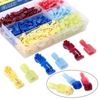 Glarks 240pcs 22-16/16-14/12-10 Gauge Nylon Electrical Insulated Quick Splice Spade and T-Tap Crimp Terminals Connectors Assortment Kit