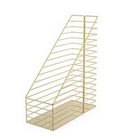 U Brands Metal Magazine Holder, Desktop Accessory, Vena Collection, Gold