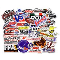 Car Stickers [50 Pieces], Laptop Stickers Motorcycle Bicycle Skateboard Luggage Decal Graffiti Patches Stickers for Laptop [No-Duplicate Sticker Pack] (Racing Sticker)