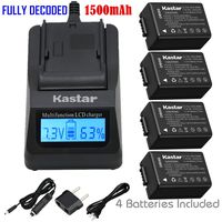 Kastar Ultra Fast Charger + Battery (4-Pack) for Panasonic DMW-BMB9, DMW-BMB9E, DMW-BMB9PP & Lumix DMC-FZ40, DMC-FZ45, DMC-FZ47, DMC-FZ48, DMC-FZ60, DMC-FZ62, DMC-FZ70, DMC-FZ72, DMC-FZ100, DMC-FZ150
