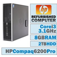 HP Compaq 6200 Pro SFF/Core i3-2100 @ 3.1 GHz/8GB DDR3/2TB HDD/DVD-RW/WINDOWS 7 PRO 64 BIT