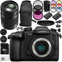Panasonic Lumix DC-GH5 Digital Camera with Lumix G X Vario 35-100mm f/2.8 ASPH. Power O.I.S. Lens 14PC Bundle - Includes 64GB SD Memory Card + 2X Replacement Batteries + More