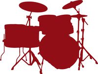 hBARSCI Drum Set - 5 Inches - for Cars, Trucks, Windows, Laptops, Tablets, Outdoor-Grade 2.5mil Thick Vinyl - Dark Red